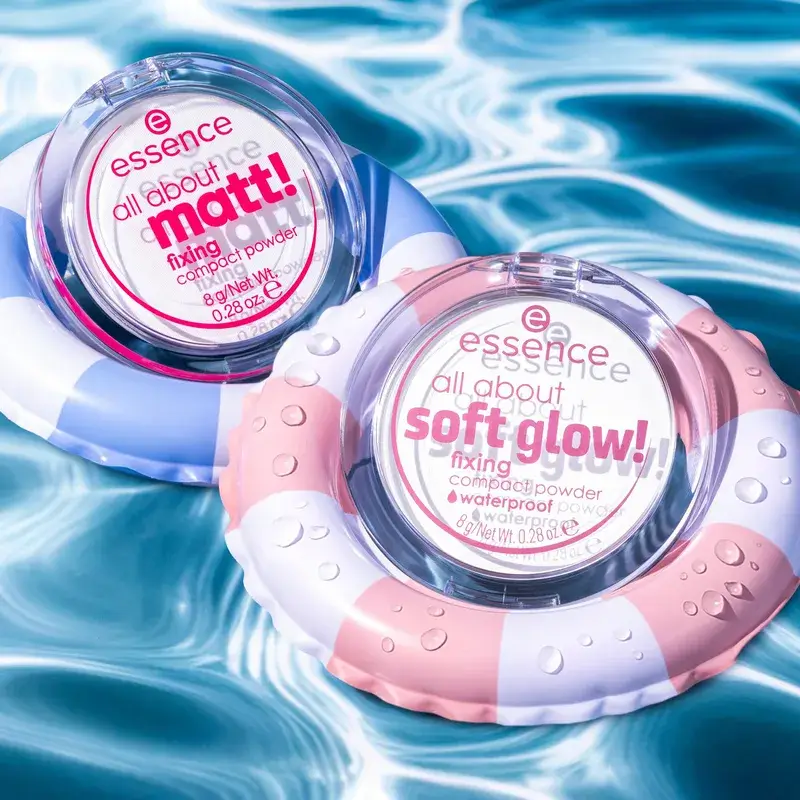 Essence Poudre compacte imperméable à l'eau All About Soft Glow ! 8 gr