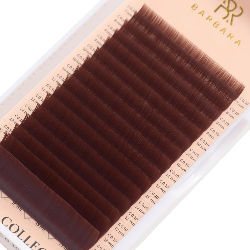 Extension ciglia marroni Barbara "Plum" 16 linee MIX