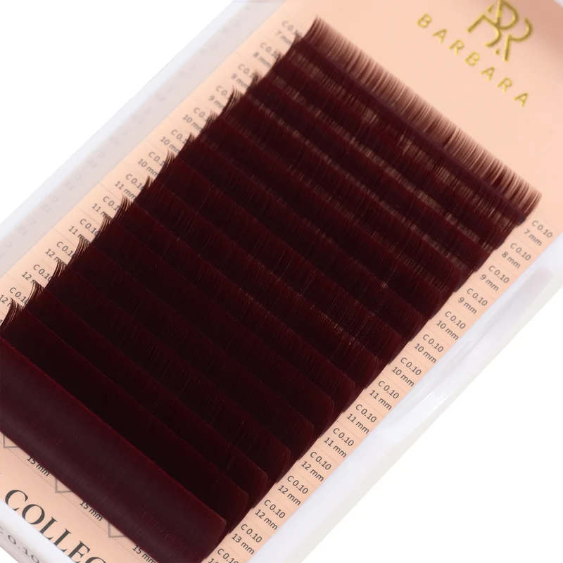Extension ciglia marroni Barbara "Granat" 16 linee MIX