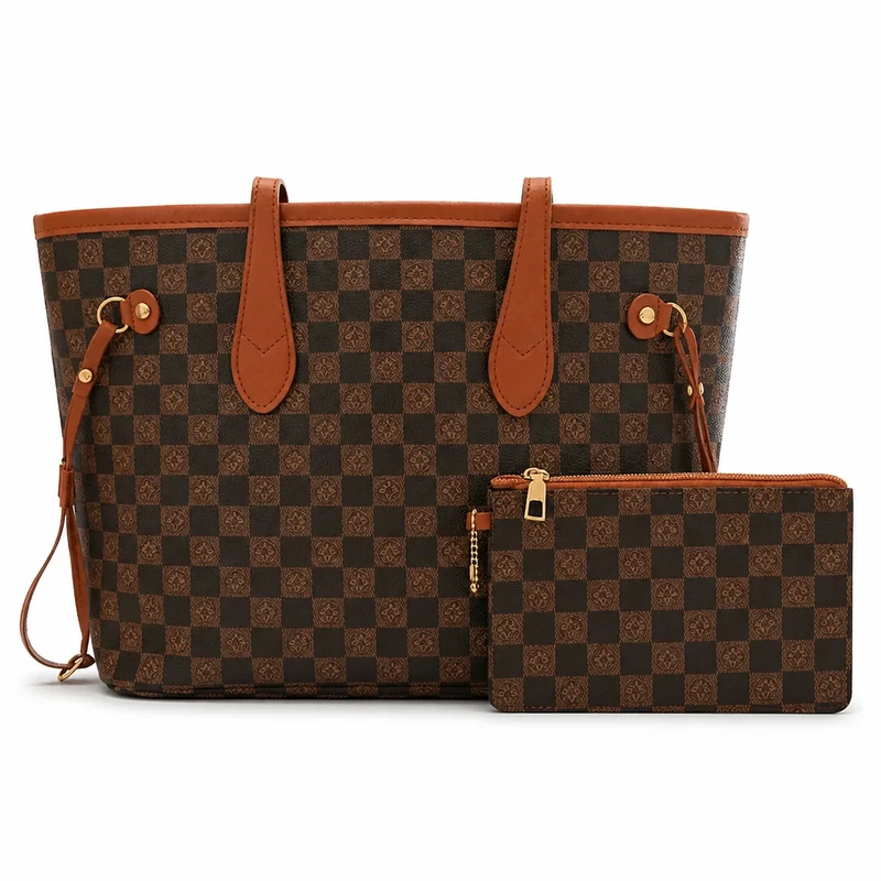 Sac à main en cuir marron foncé