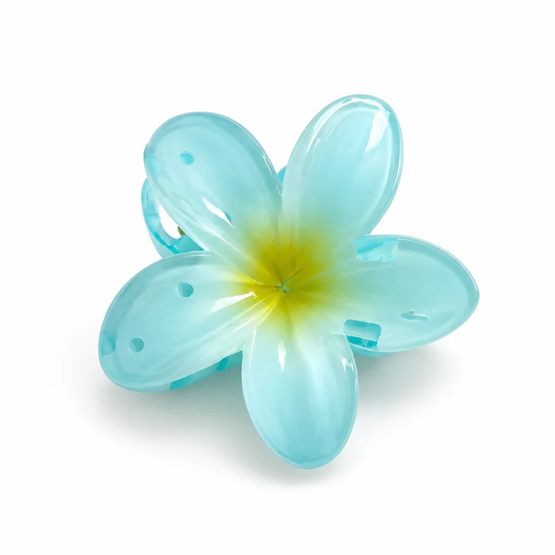 Pince à cheveux bleu ciel/vert 8cm