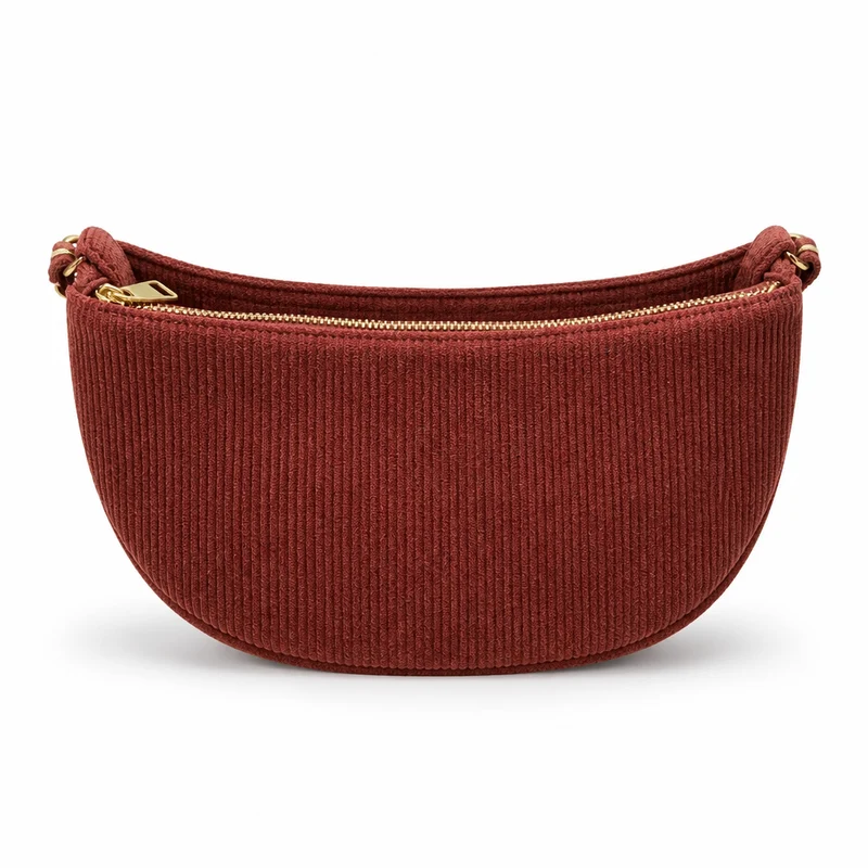 Sac Banane Velours Marron