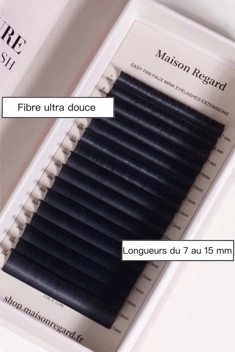 Noire Intense - Extensions de cils - Volume Russe - 0.07 - Easy Fan
