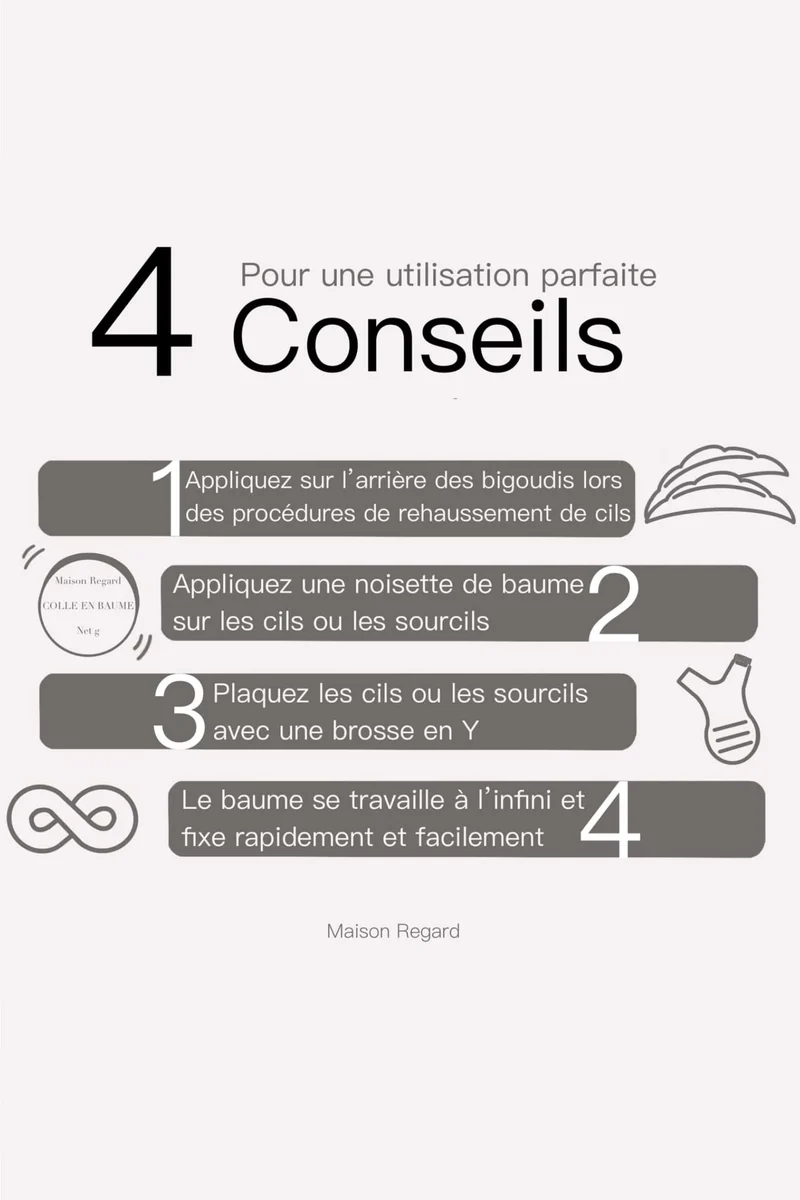 Glue balm + Brosse en Y - Colle en baume pour rehaussement de cils et Browlift