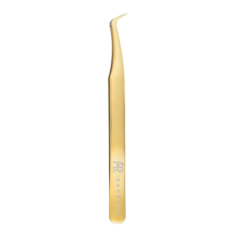 Pinzetta Ultra-Precisa BARBARA Serie Gold Touch — Tipo Stivaletto Tondo (Rivestimento Diamantato)