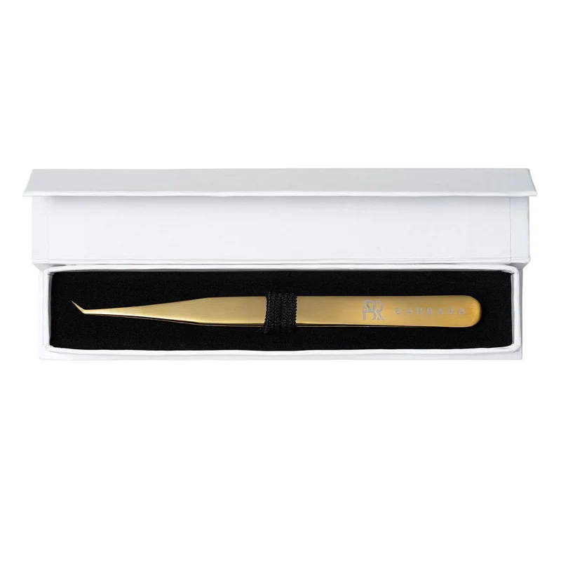 Pinzetta Ultra-Precisa Barbara Serie Gold Touch — Tipo L, 5mm (45°, Rivestimento Diamantato)