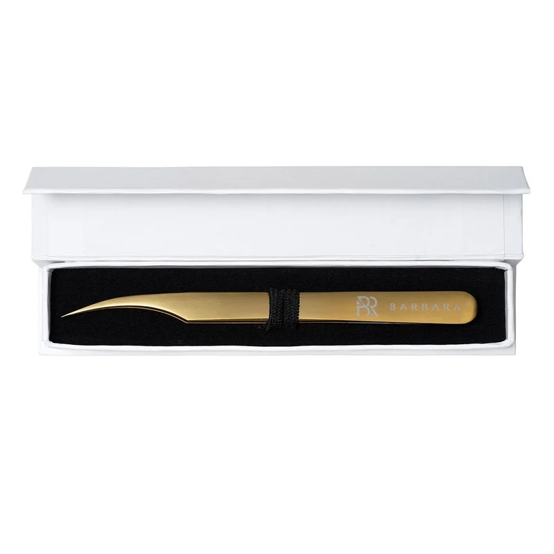 Pinzetta Ultra-Precisa Barbara Serie Gold Touch — Punta Dritta (Rivestimento Diamantato)