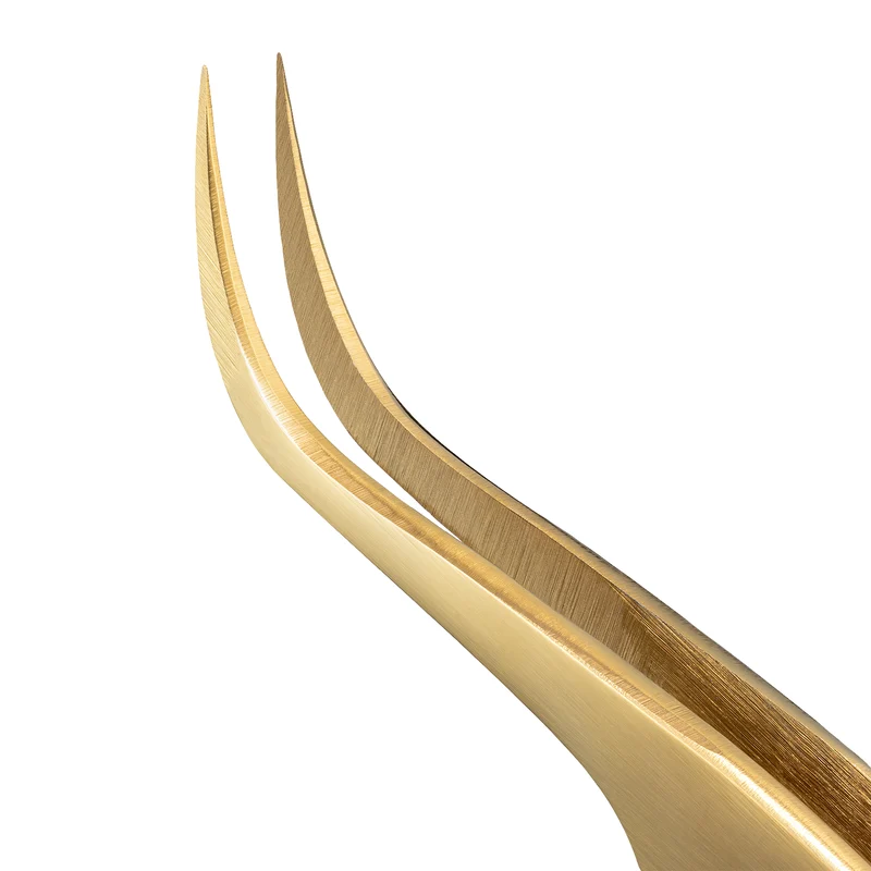 Pinzetta Ultra-Precisa Barbara Serie Gold — Punta Curva