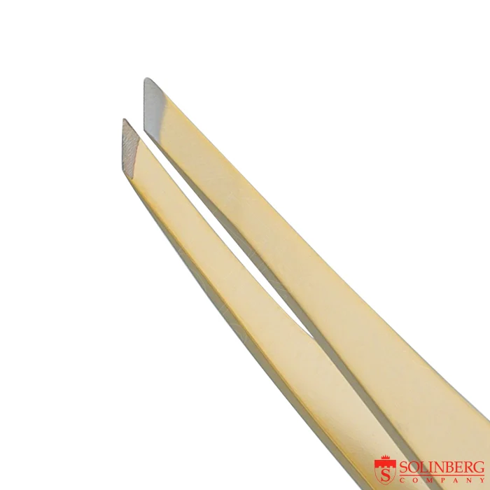 Pinzetta per sopracciglia Solinberg G801z - Obliqua / Affilatura manuale.