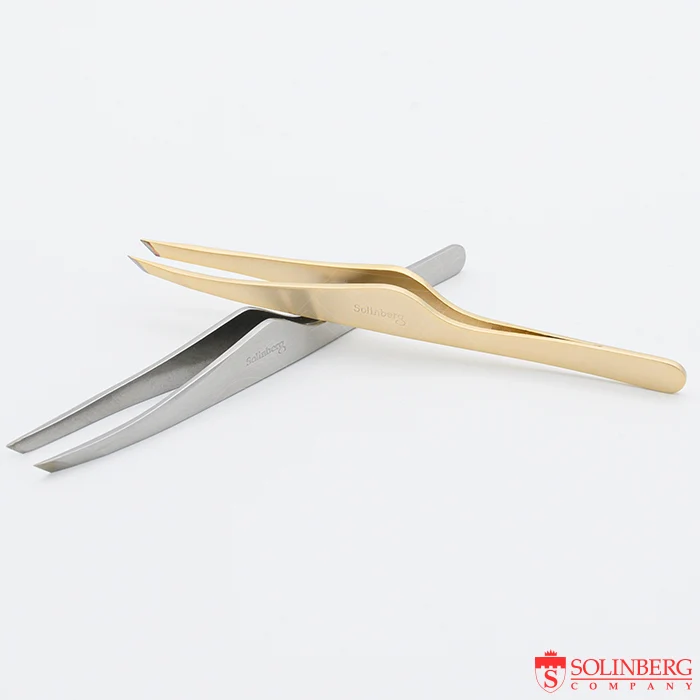 Pinzetta per sopracciglia Solinberg G801z - Obliqua / Affilatura manuale.