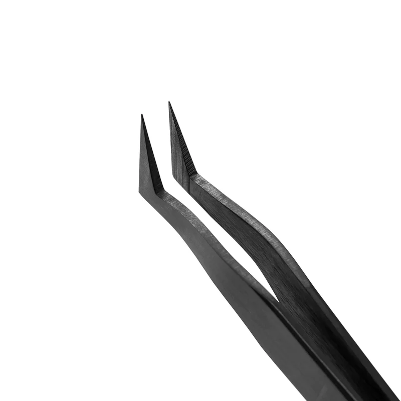 Pinzetta per Extension Ciglia Lovely "Elegant Grace" – Serie NanoFiber Black, Stivaletto