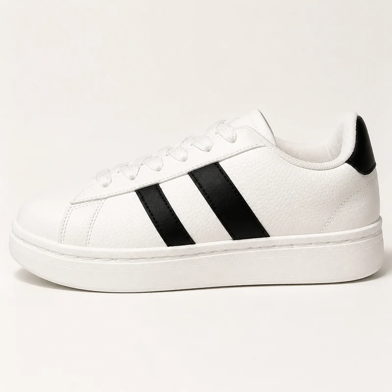 Basket Femme Blanche Bandes Noires