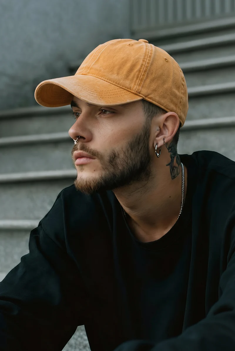 Casquette Orange Ajustable