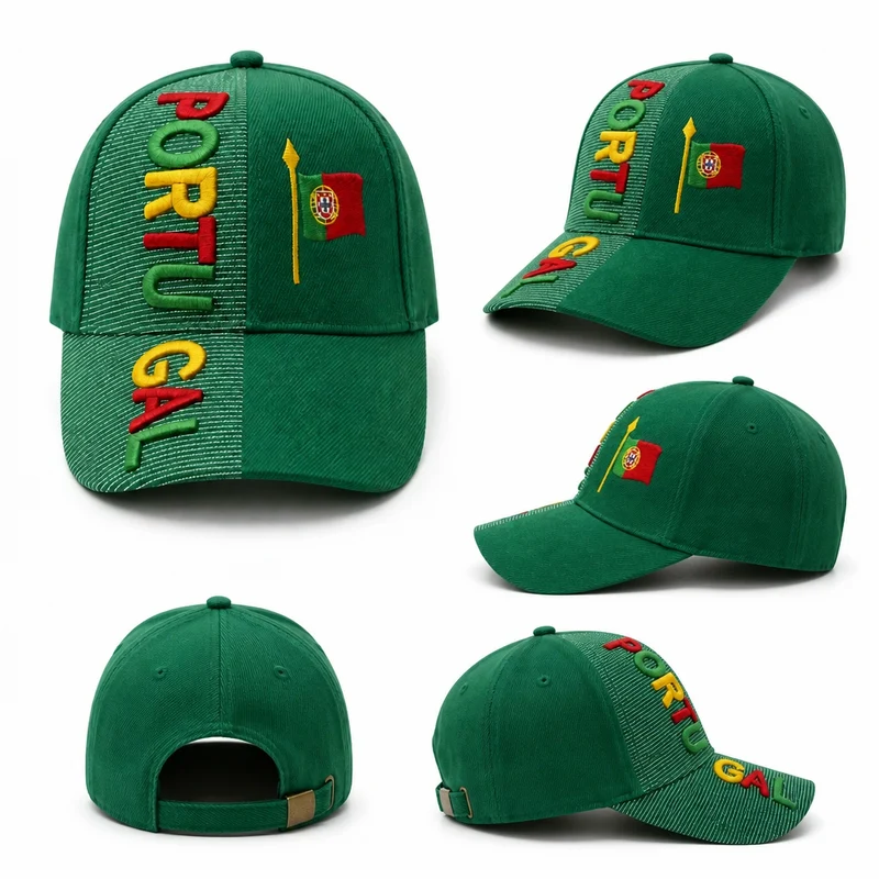 Casquette Supporter Portugal Verte Broderie