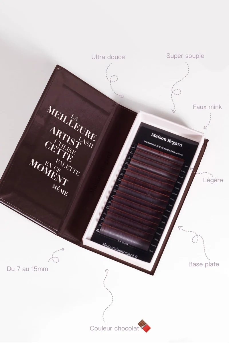 Brun chocolat - Extensions de cils classiques - Base Plate 0.15