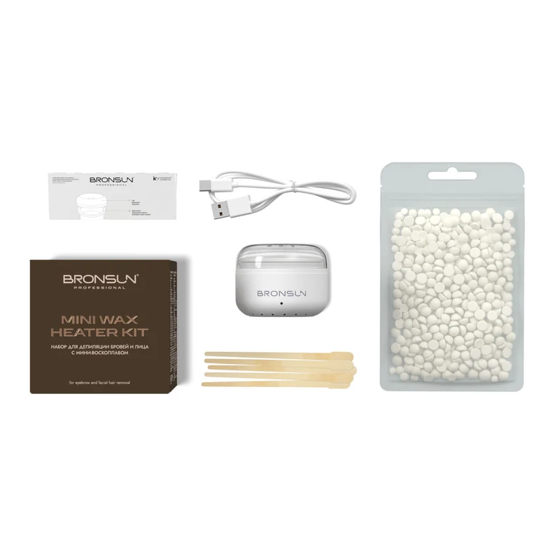 Kit per la depilazione sopracciglia con mini scaldacera BRONSUN