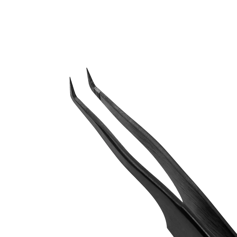 Pinzetta per Extension Ciglia Lovely "Elegant Grace" – Serie NanoFiber Black, Tipo L (5 mm), Angolo 45°