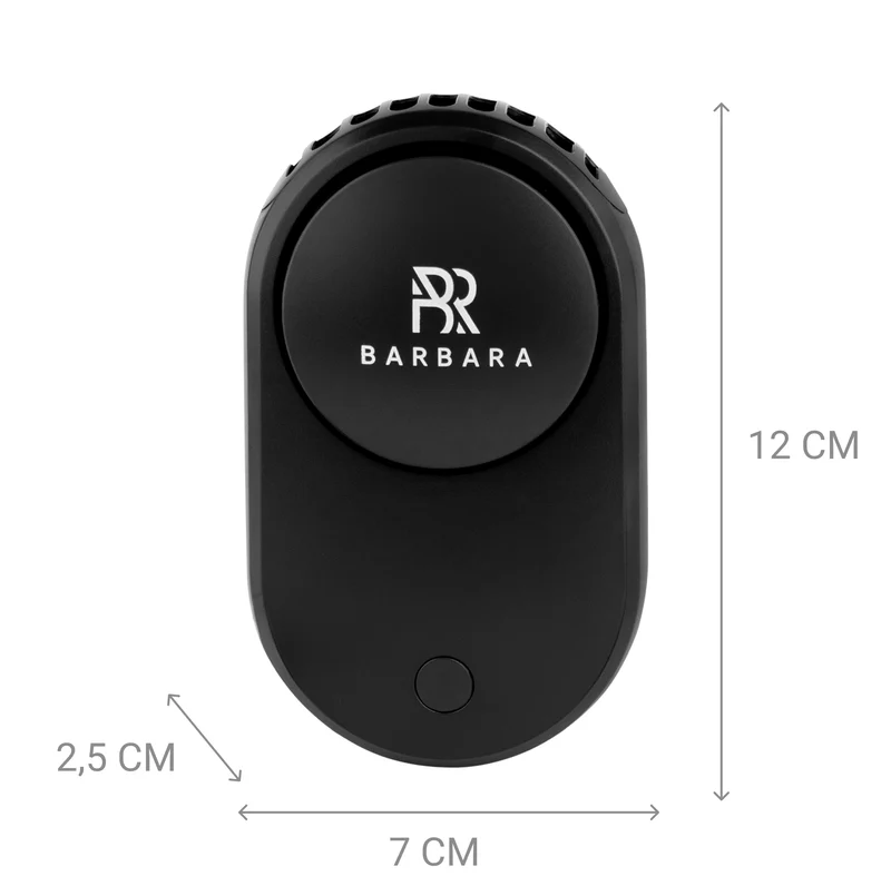 Ventilatore nero per l'asciugatura delle ciglia - BARBARA (USB)