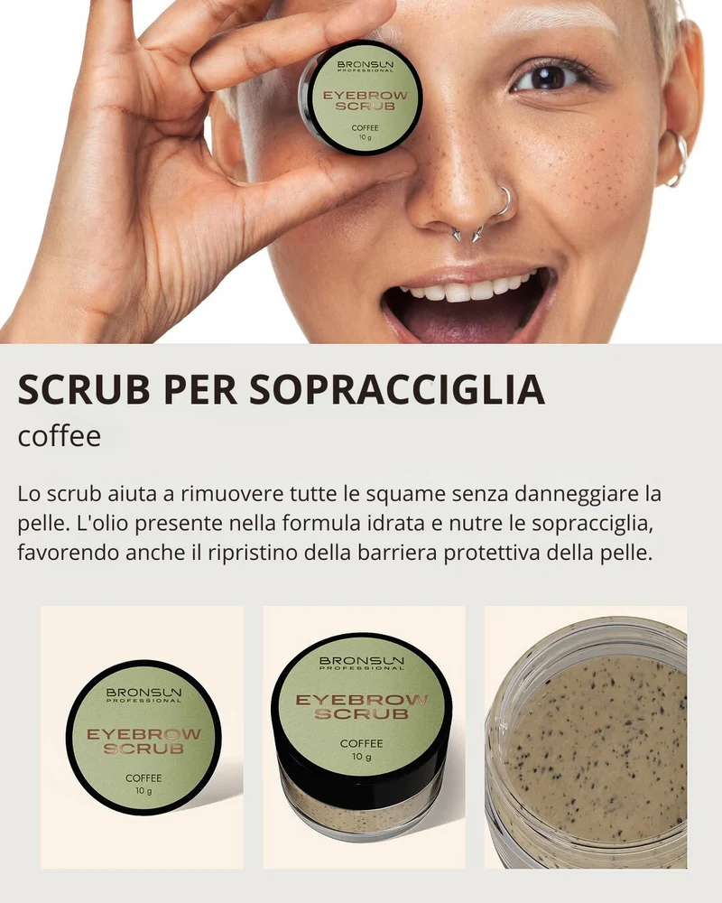 Scrub Caffè per Sopracciglia BRONSUN, 10 g