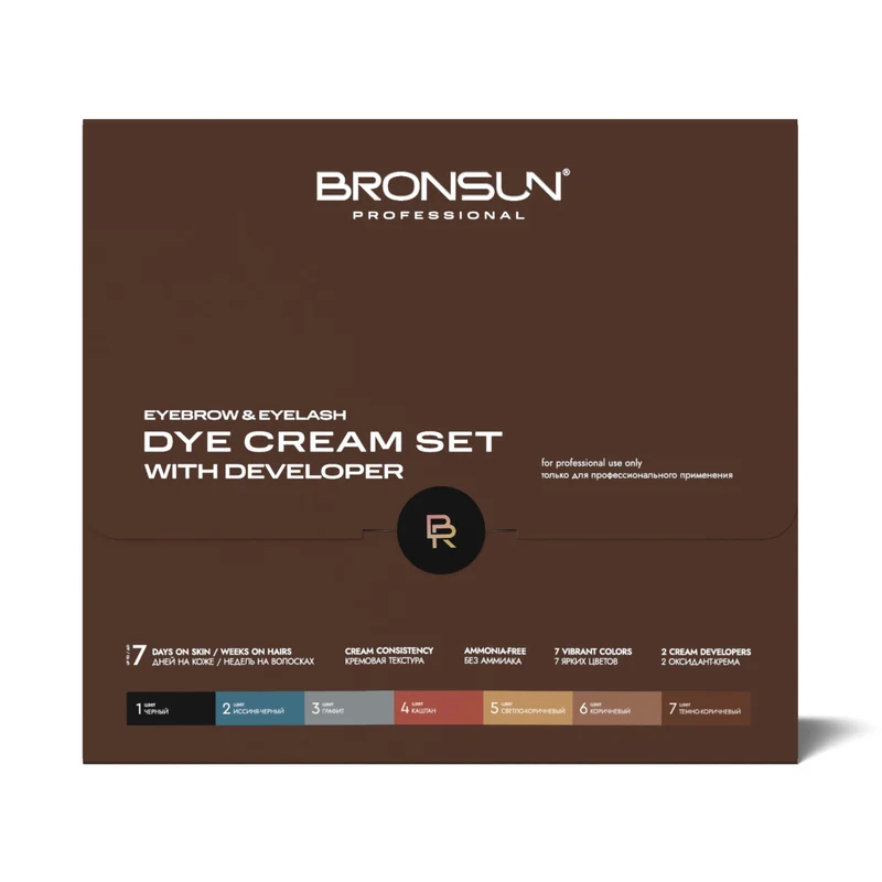 Set completo di tinta-crema BRONSUN® con latte ossidante 3%. Limited Edition.