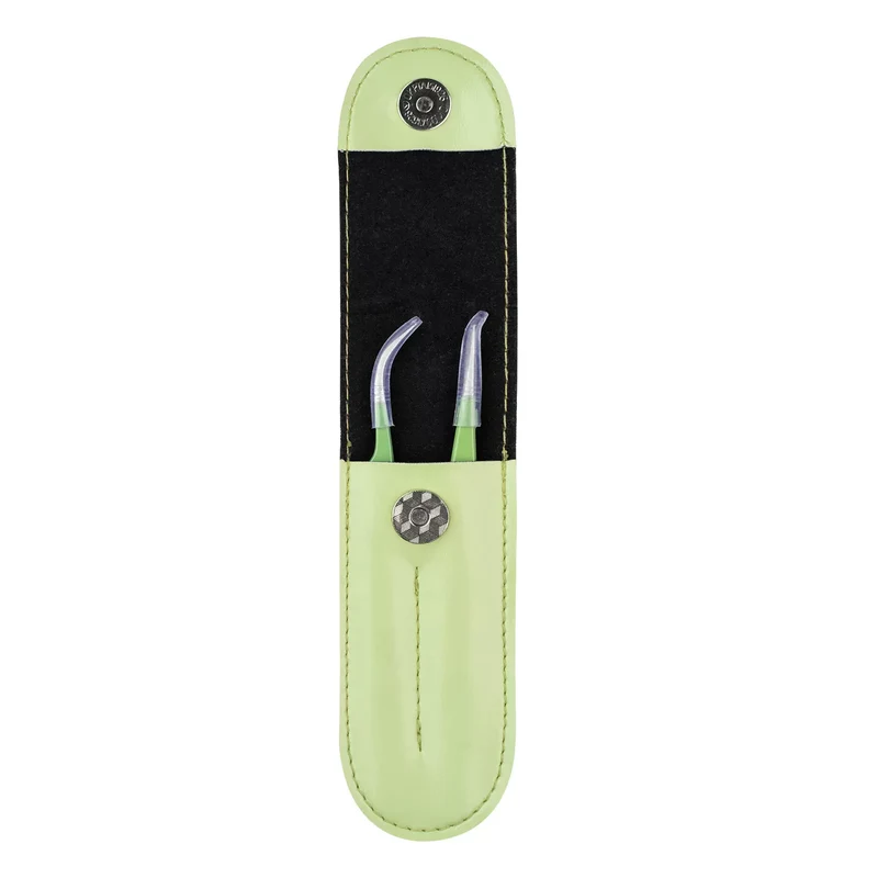 Set di pinzette per extension ciglia Barbara - "Light Green"
