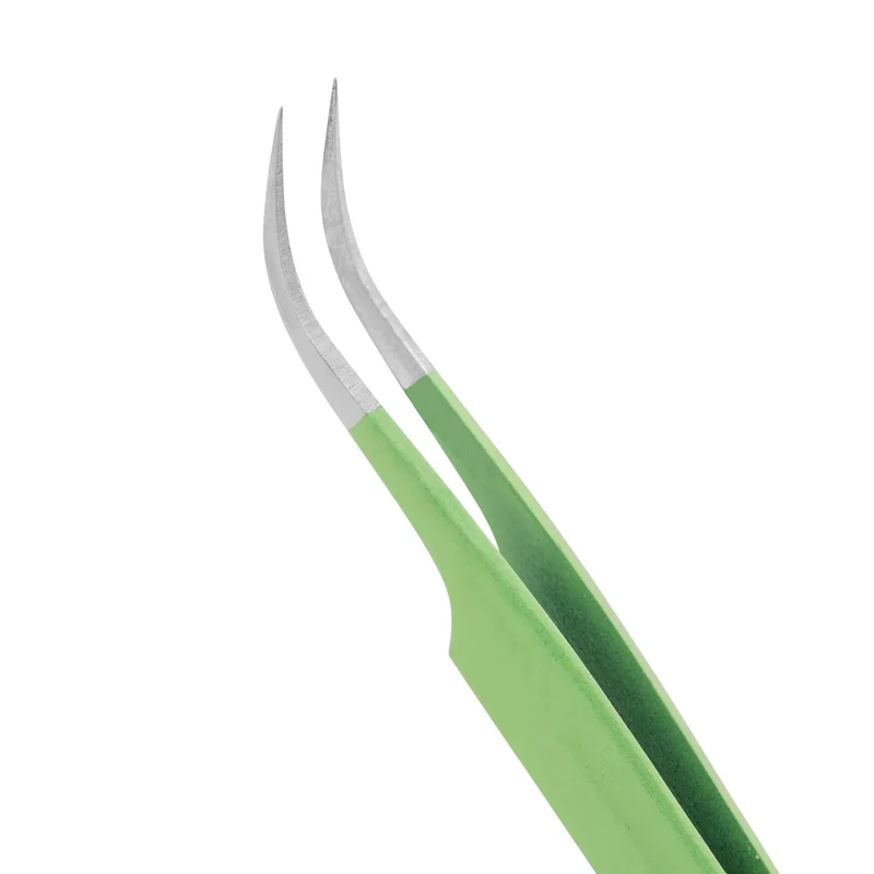 Set di pinzette per extension ciglia Barbara - "Light Green"
