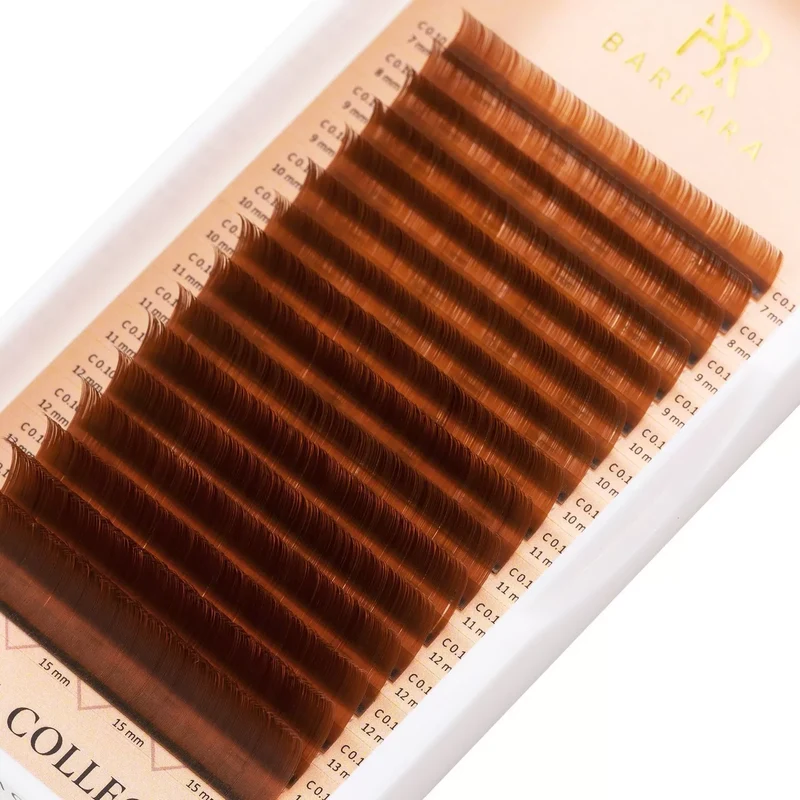 Extension ciglia marroni Barbara "Caramel" 16 linee MIX