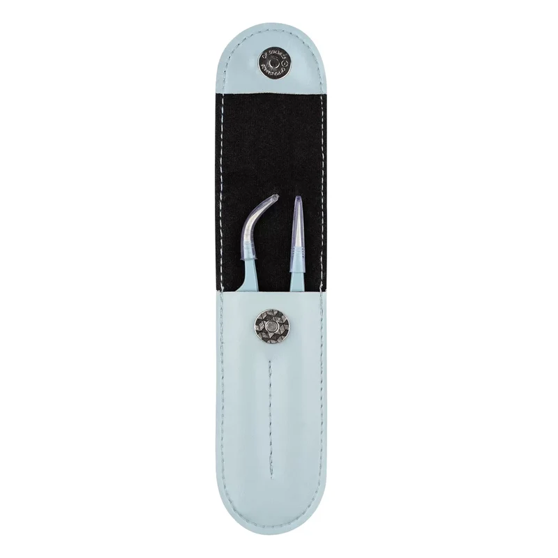 Set di pinzette per extension ciglia Barbara - "Light Blue"