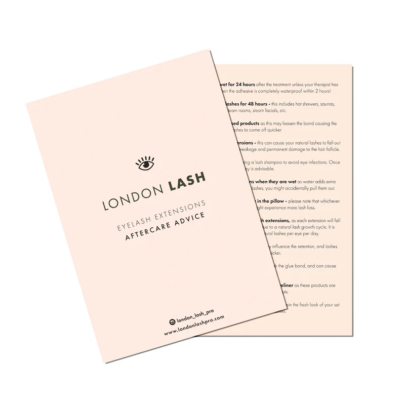 Digital Eyelash Extensions Aftercare Leaflet