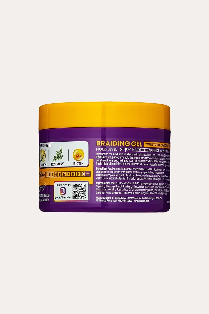 VIVATRESS POWER LOCK HOLD BRAIDING GEL - LEVEL 10+ HOLD 5oz