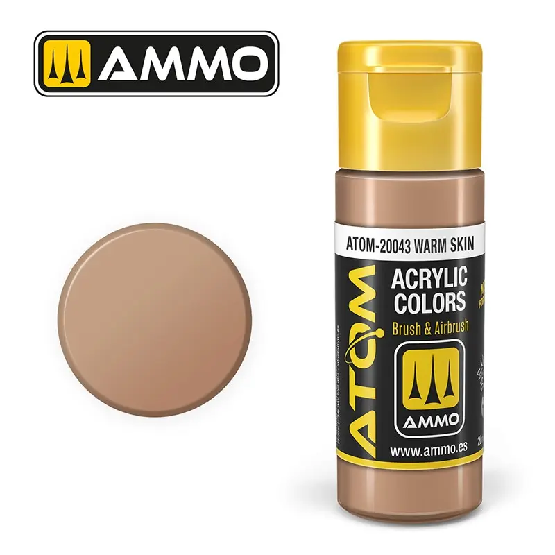 Peinture acrylique ATOM Ammo Mig Warm Skin by Mig Jiménez - ATOM-20043 peinture pour le modélisme, peinture artistique, peinture acrylique.