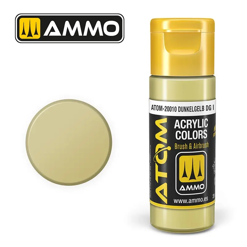 Peinture acrylique ATOM Ammo Mig Dunkelgelb DG I by Mig Jiménez - ATOM-20010 peinture pour le modélisme, peinture artistique, peinture acrylique.