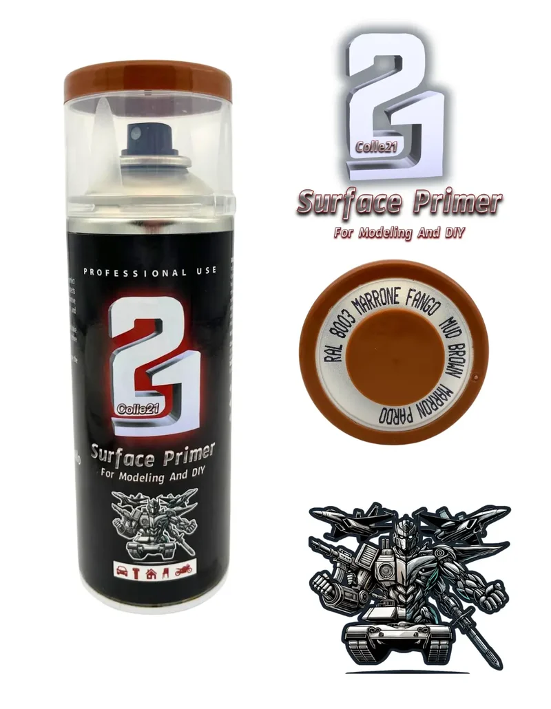 PRIMER SPRAY MARRON Colle21 - Produit pour bricolage & modélisme, pour des finitions parfaites !