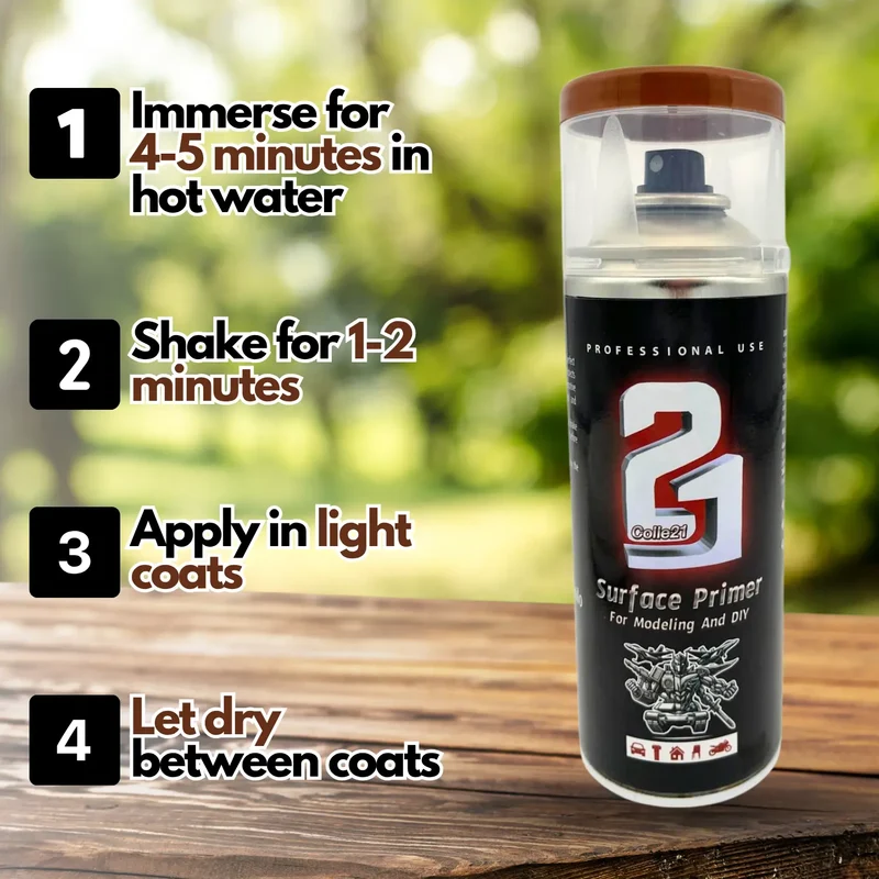 PRIMER SPRAY MARRON Colle21 - Produit pour bricolage & modélisme, pour des finitions parfaites !