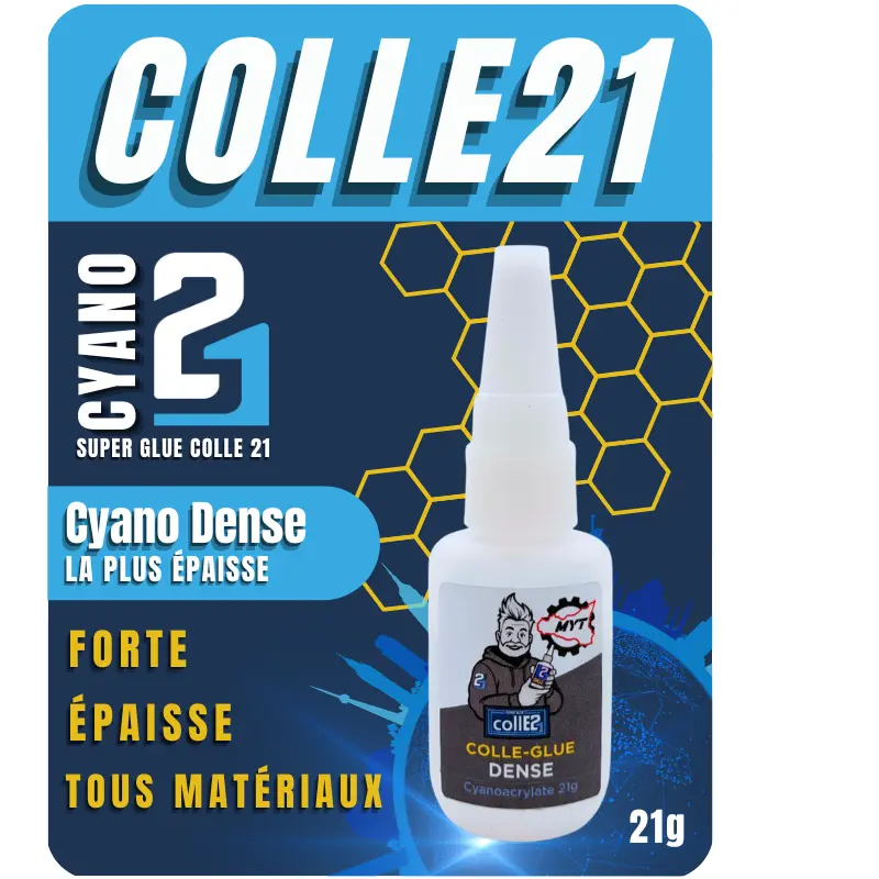 🧪Super Glue Colle21 DENSE MYT – 21g | Colle cyanoacrylate épaisse pour collages précis, propres et résistants 🛠️