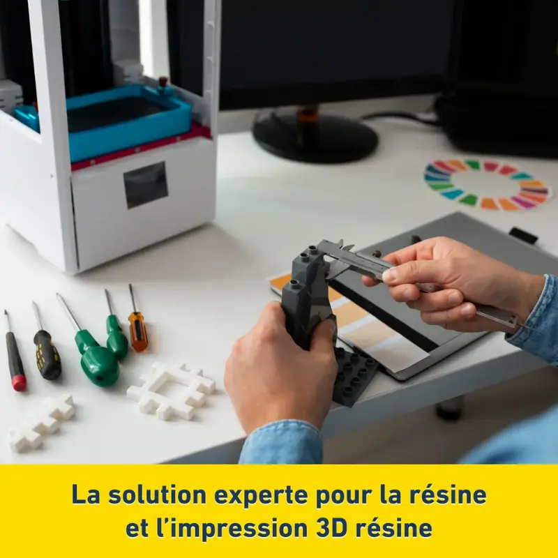 🧪 Kit TRIS Résine UV LED Colle21 avec Support + Lampe – 3 Résines Blanche, Transparente et Noire pour Modélisme, Bricolage et Créations DIY ✨🔆