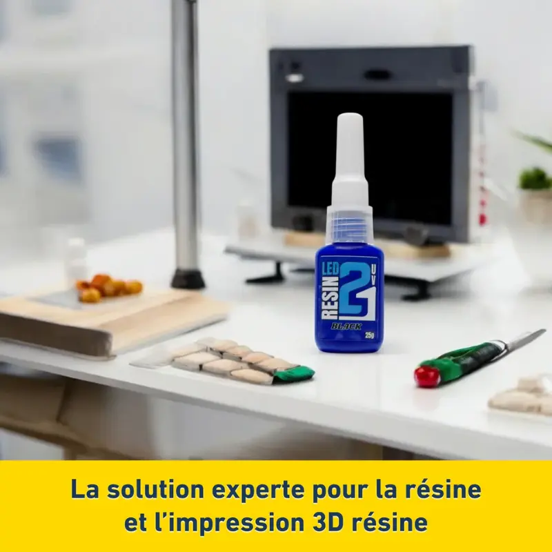 🧪 Kit TRIS Résine UV LED Colle21 avec Support + Lampe – 3 Résines Blanche, Transparente et Noire pour Modélisme, Bricolage et Créations DIY ✨🔆