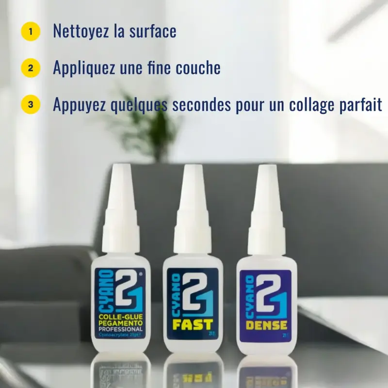 🧪 Kit TRIO Super Glue Cyano Colle21 avec Support & Lime – Lot de 3 Colles Extra-Fortes Multi-Usages pour Modélisme, Bricolage Créatif et Réparations Techniques 🛠️