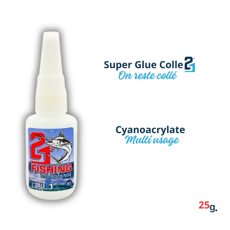 🎣 KIT ACTI FISHING Colle21 – Super Glue Colle21 DENSE FISHING 25g + Activateur Spray FISHING 200ml | Collage Instantané Ultra Résistant pour Montages, Leurres et Réparations en Conditions Extrêmes 💦⚡