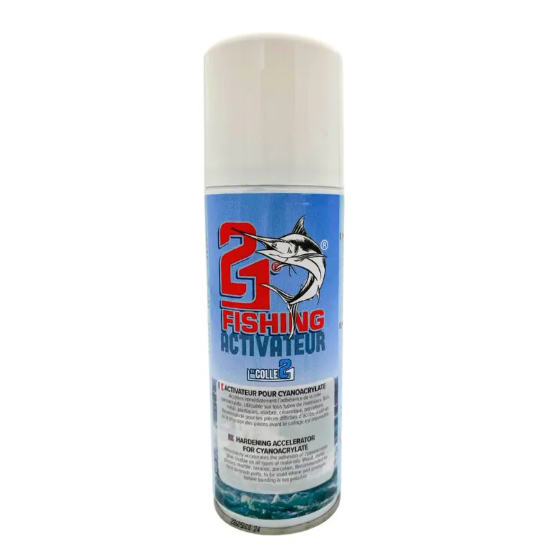 🎣 KIT ACTI FISHING Colle21 – Super Glue Colle21 DENSE FISHING 25g + Activateur Spray FISHING 200ml | Collage Instantané Ultra Résistant pour Montages, Leurres et Réparations en Conditions Extrêmes 💦⚡