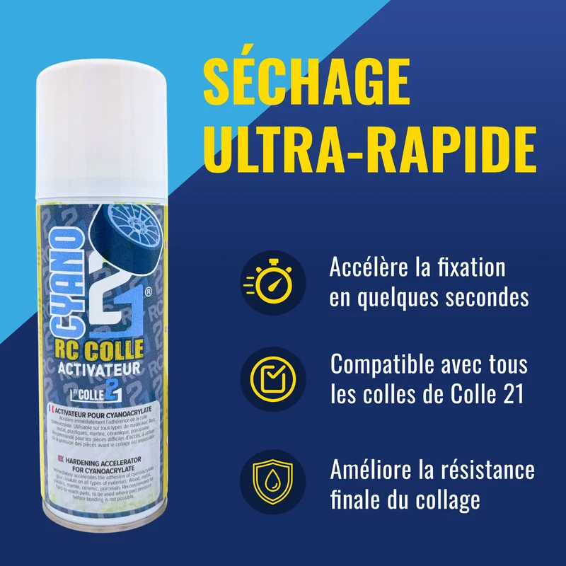 🚀 Activateur Spray Colle21 200ml | Activateur pour RC – Accélérateur de Colle Cyano pour Modélisme Radio Commandé, Réparations Rapides et Collage Instantané 🛠️