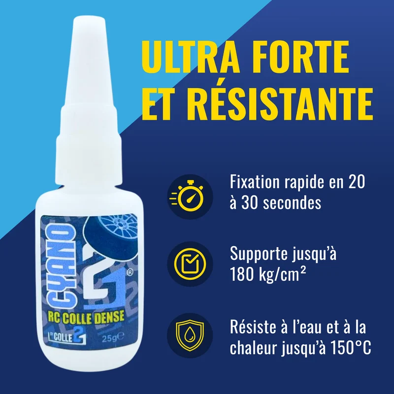 🚀 Super Glue Colle21 DENSE 25g | Colle pour RC Épaisse Extra-Forte – Colle Cyano Haute Précision Idéale pour Modélisme Radio Commandé, Bricolage et Réparations Techniques 🛠️