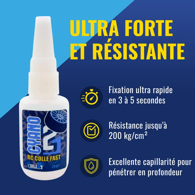 🚀 Colle21 FAST 25g | Super Glue Cyano Ultra-Liquide à Séchage Express⚡ – Colle pour RC Extra-Forte Idéale pour Modélisme Radio Commandé, Bricolage et Réparations Techniques 🛠️