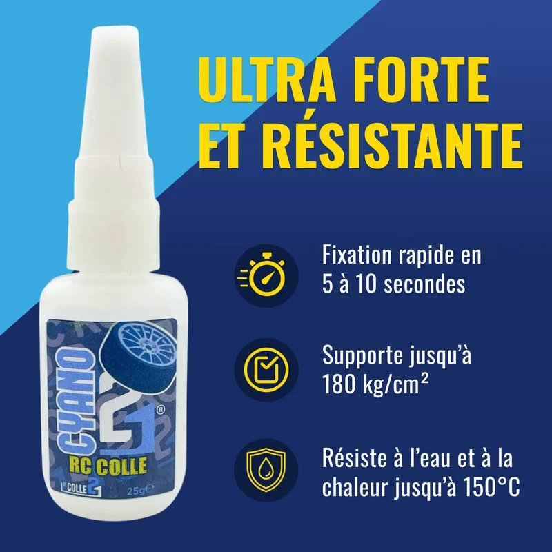 🚀 Super Glue Cyano Colle21 25g | Séchage Ultra-Rapide – Colle Cyano Radio Commande Extra-Forte pour Modélisme RC, Bricolage et Réparations Techniques 🛠️