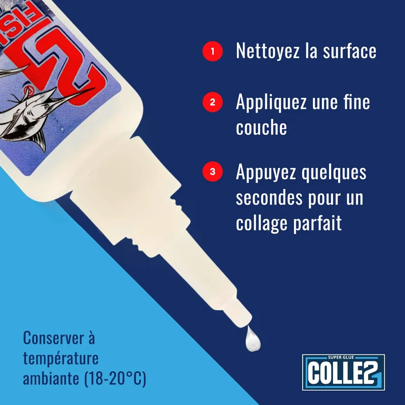 🚀 Colle21 DENSE FISHING 25g | Super Glue Épaisse Haute Précision – Colle Extra-Forte Spéciale Pêche pour Leurres, Hameçons et Montages Sans Coulure 🎣