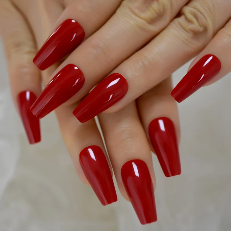 Faux Ongles Gel Rouge