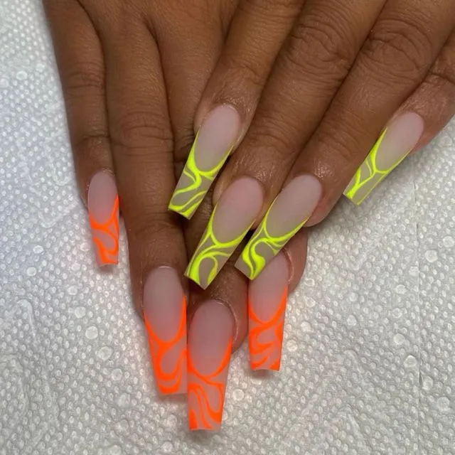 Faux Ongles Couleur Fluo