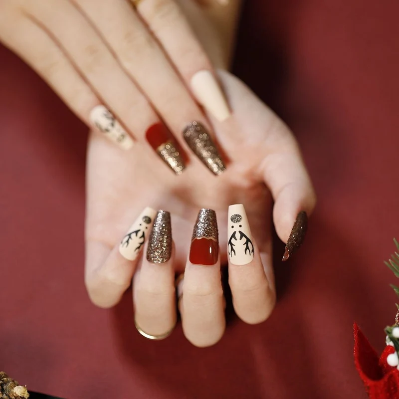 Faux Ongles Fête de Noël