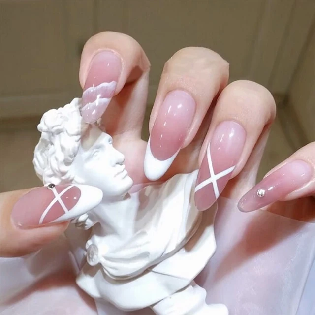 Faux Ongles Dégradé Rose