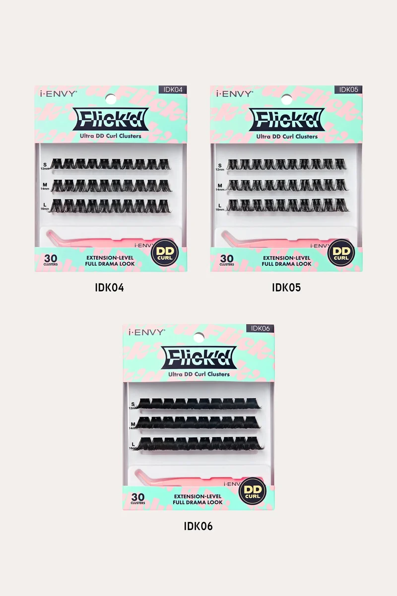 I ENVY BY KISS FLICK'D CLUSTER LASHES KIT | Indivisual False Eyelashes